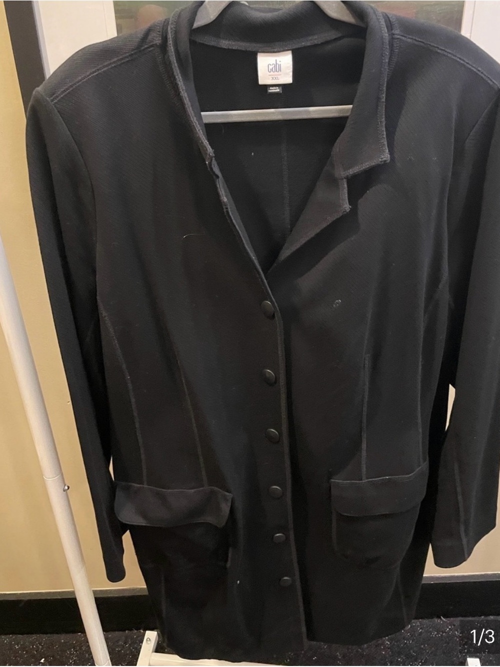CAbi Black Button-Front Blazer Jacket